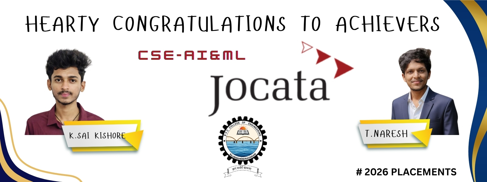 HEARTY CONGRATULATIONS TO ACHIEVERS